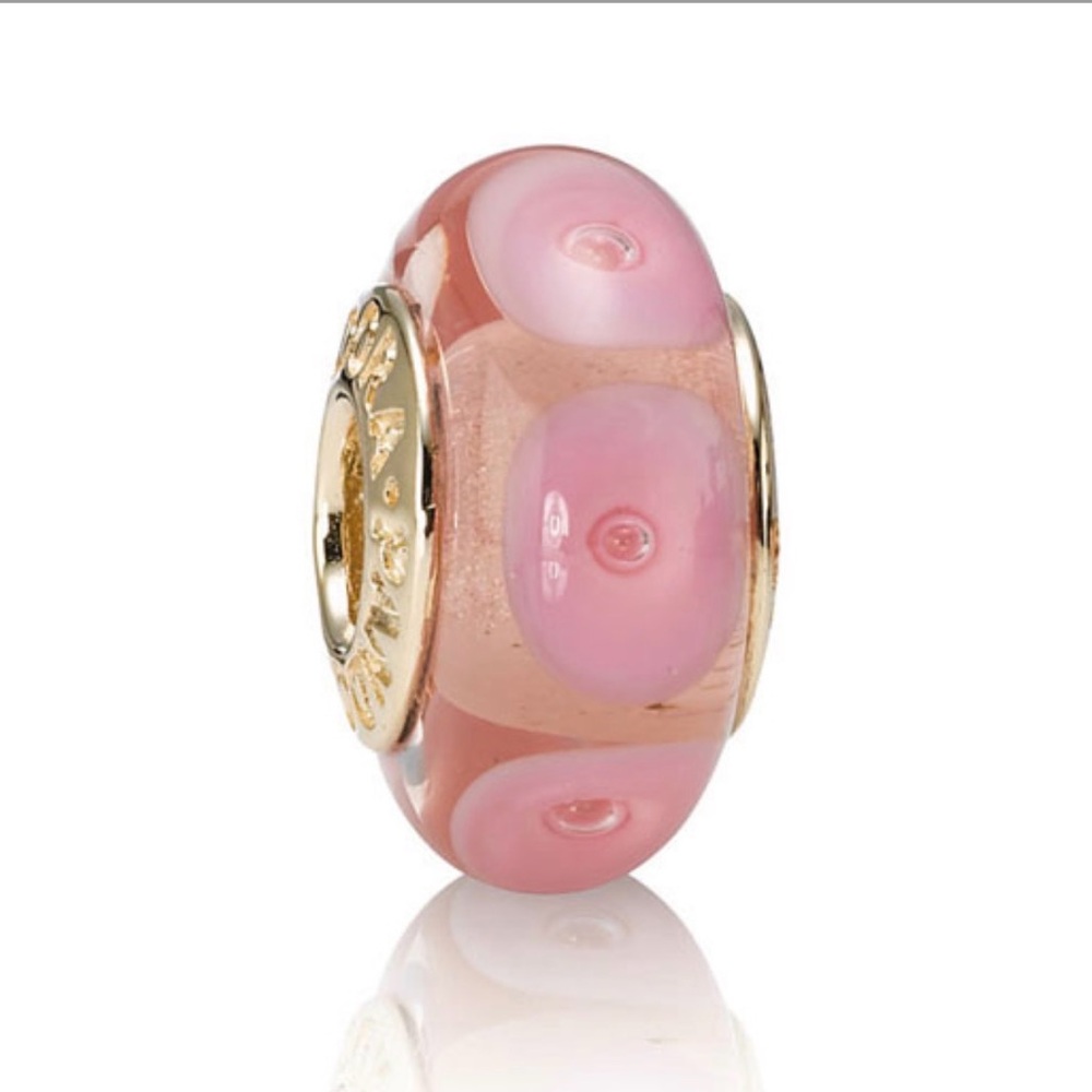 Pandora Retirec Pink Mystic 14k Gold Murano